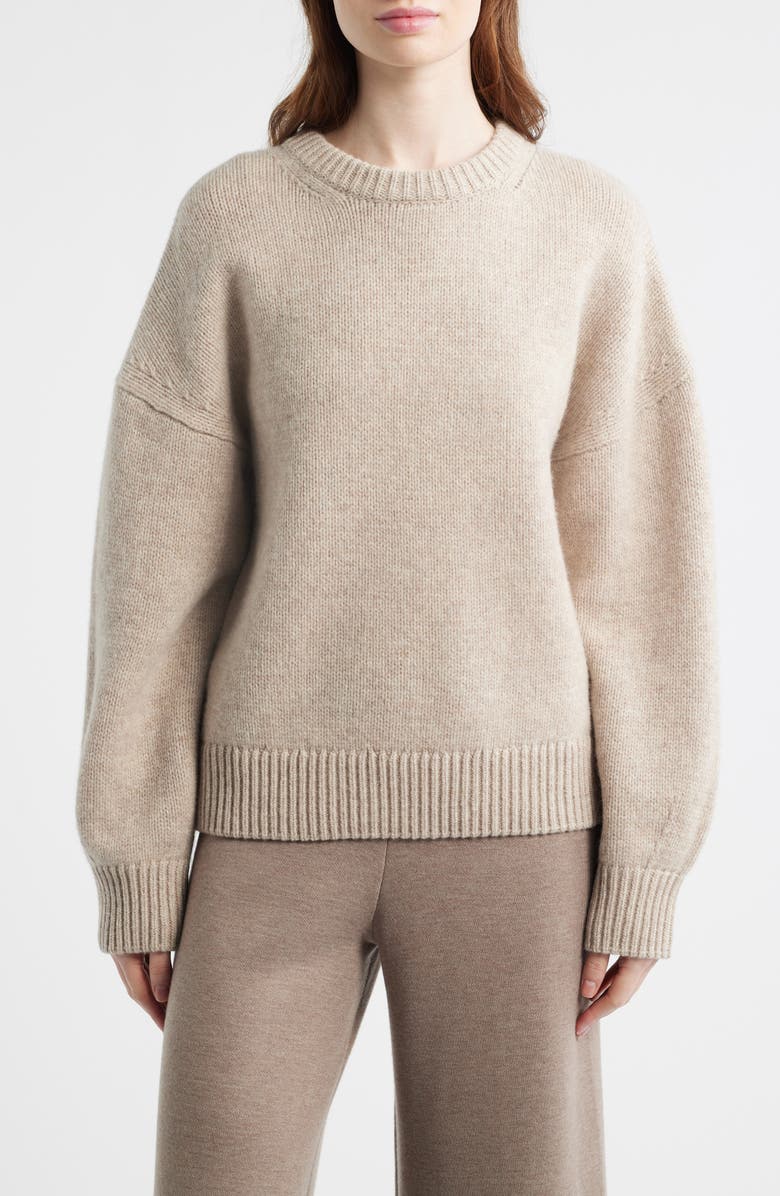 HOUSE OF CB Bear Chunky Relaxed Wool Sweater, Main, color, Oatmeal