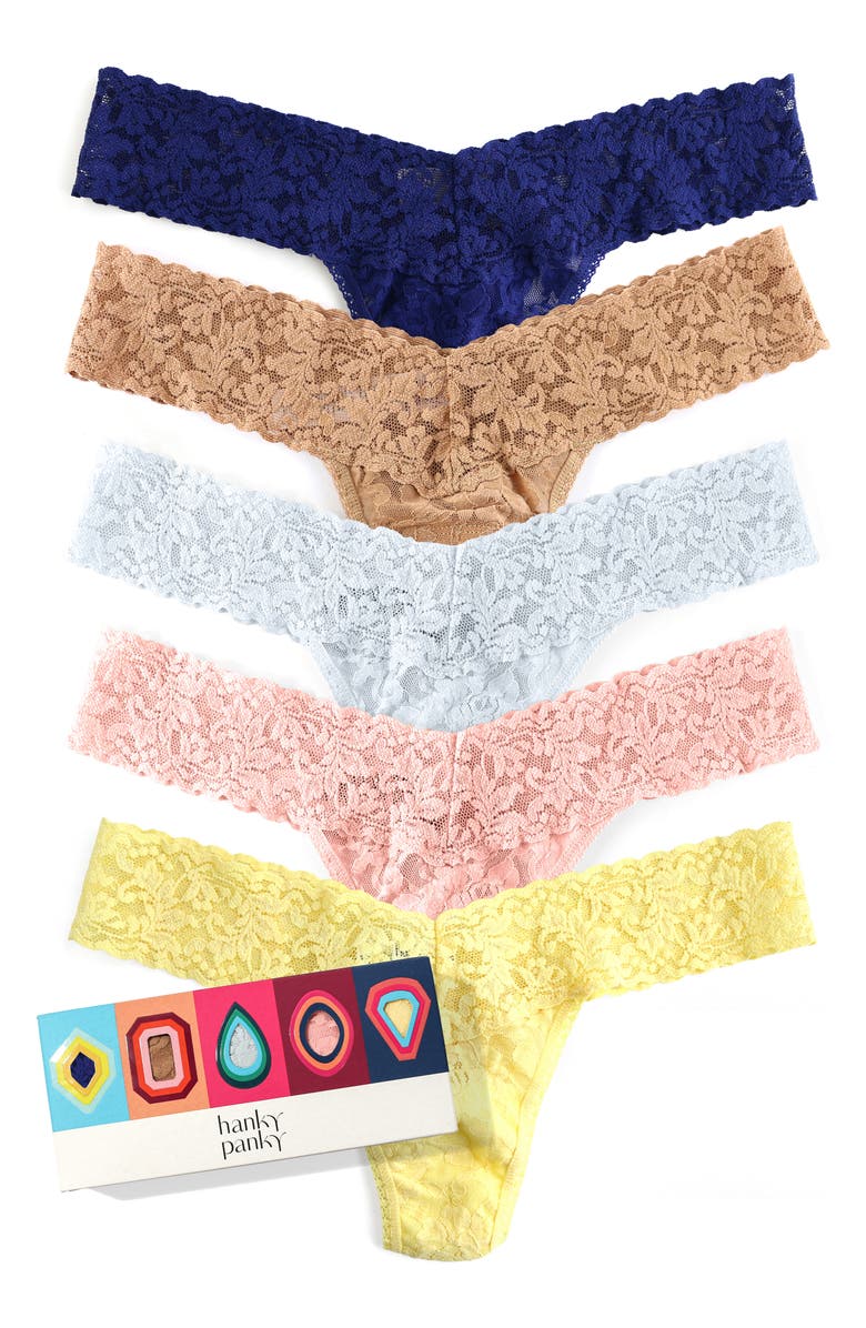 Hanky Panky Holiday Assorted 5-Pack Low Rise Thongs, Main, color,