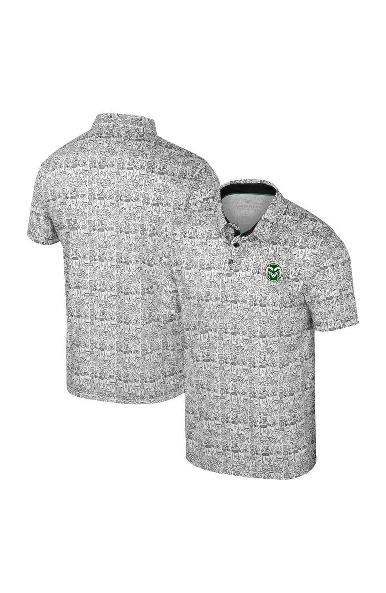 COLOSSEUM Men's Colosseum Black Colorado State Rams It's Time! Allover Print Polo, Main, color, Black