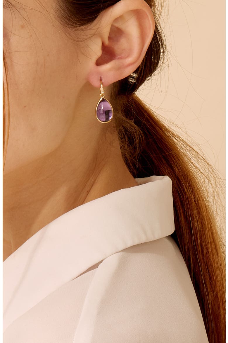 Bloom Tear Drop Earrings, Alternate, color, Amethyst