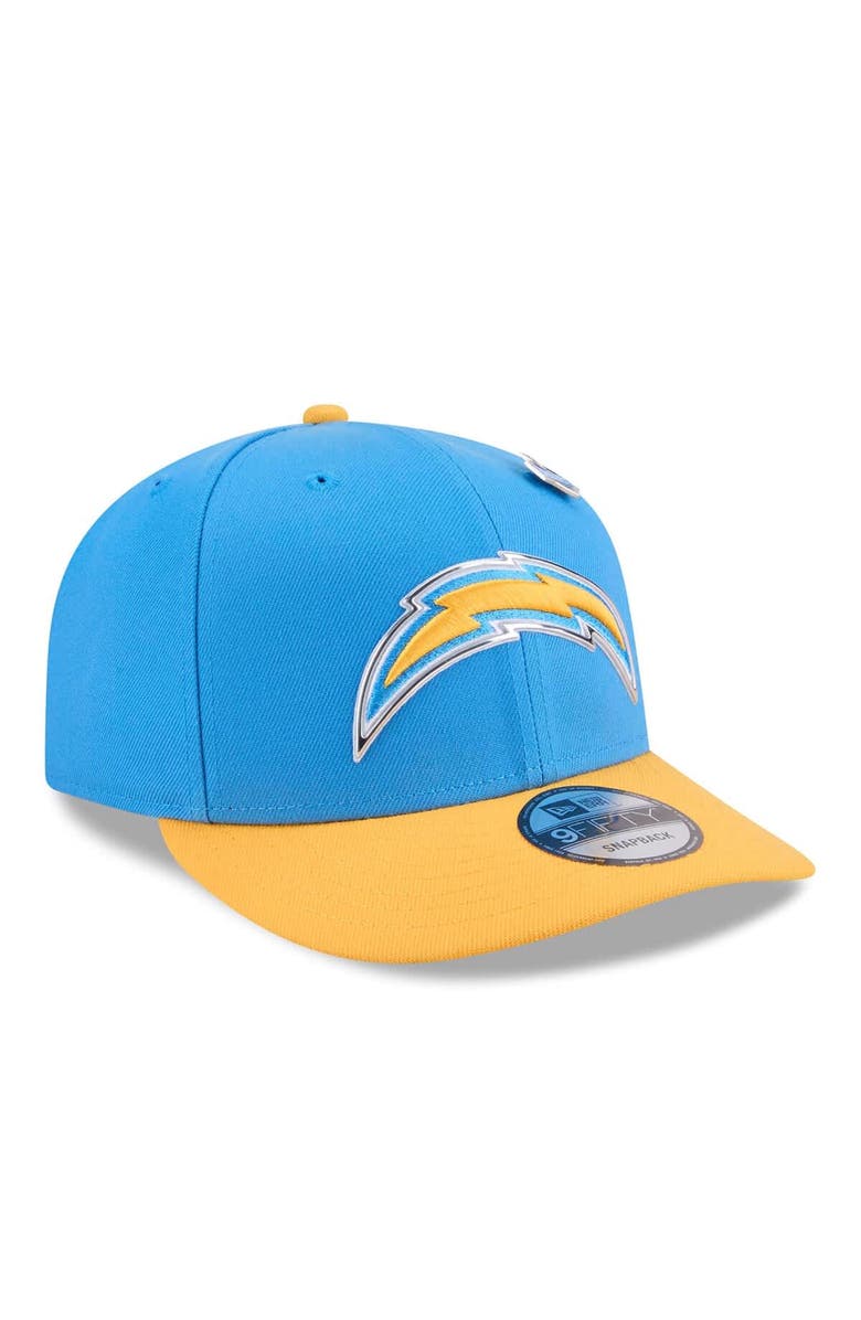 New Era Men's New Era  Powder Blue/Gold Los Angeles Chargers 2026 NFL Draft On Stage Pre-Curved 9FIFTY Snapback Hat, Alternate, color, Powder Blue
