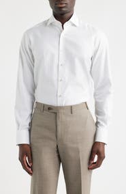 1863 by Eterna Modern Fit Stripe Non-Iron Cotton Dress Shirt
