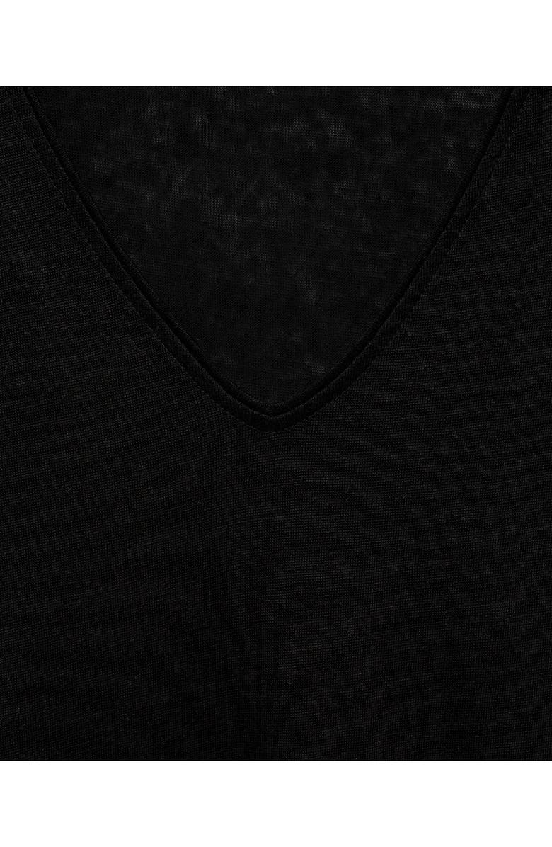 MANGO V-Neck Linen T-Shirt, Alternate, color, 