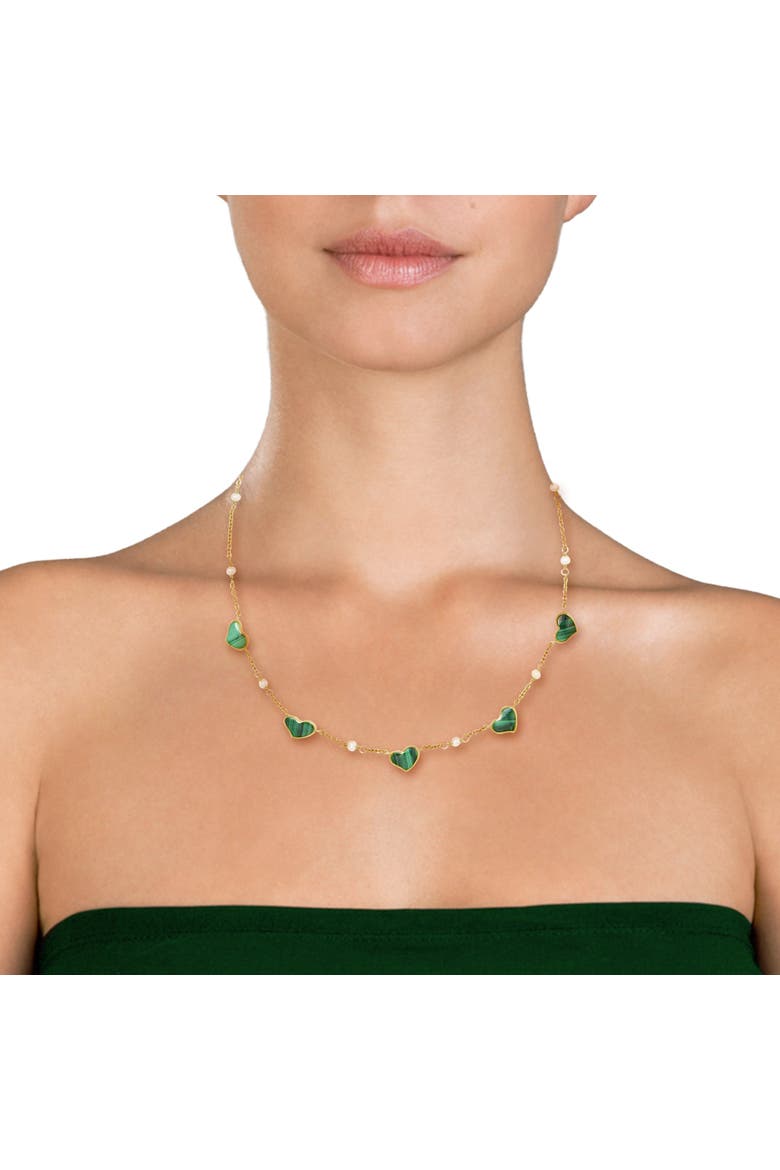 Heartline 5 Malachite Gold Vermeil Sterling Necklace, Alternate, color, Malachite