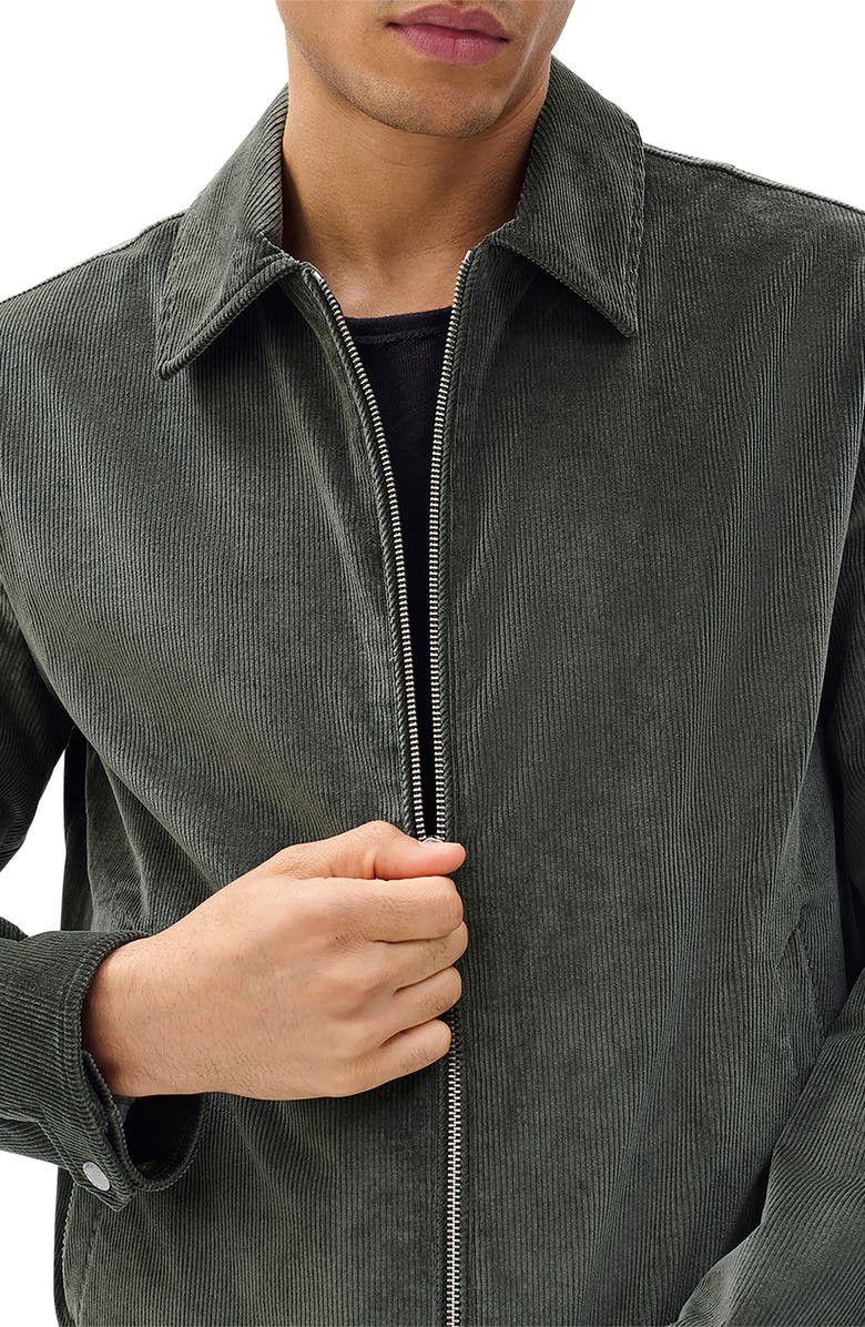 rag & bone Melrose Stretch Cotton Corduroy Zip Jacket, Alternate, color, Dark Shadow