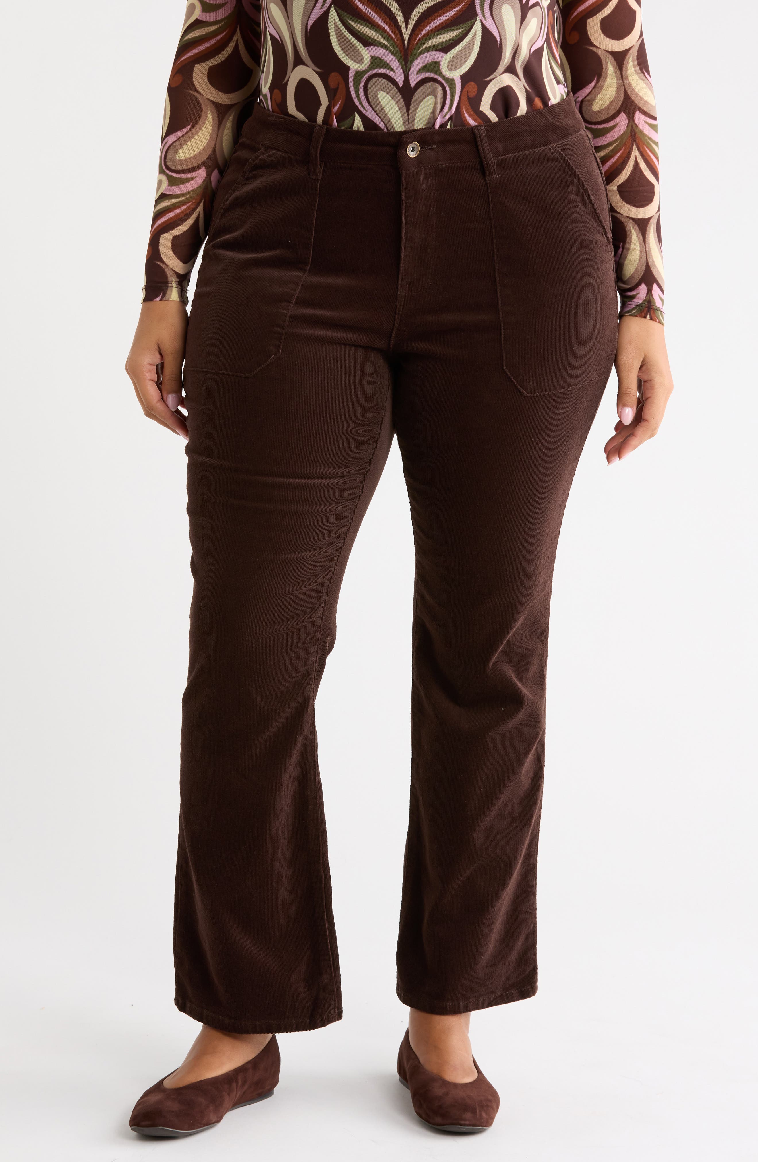 Braxton High Waist Bootcut Corduroy Pants