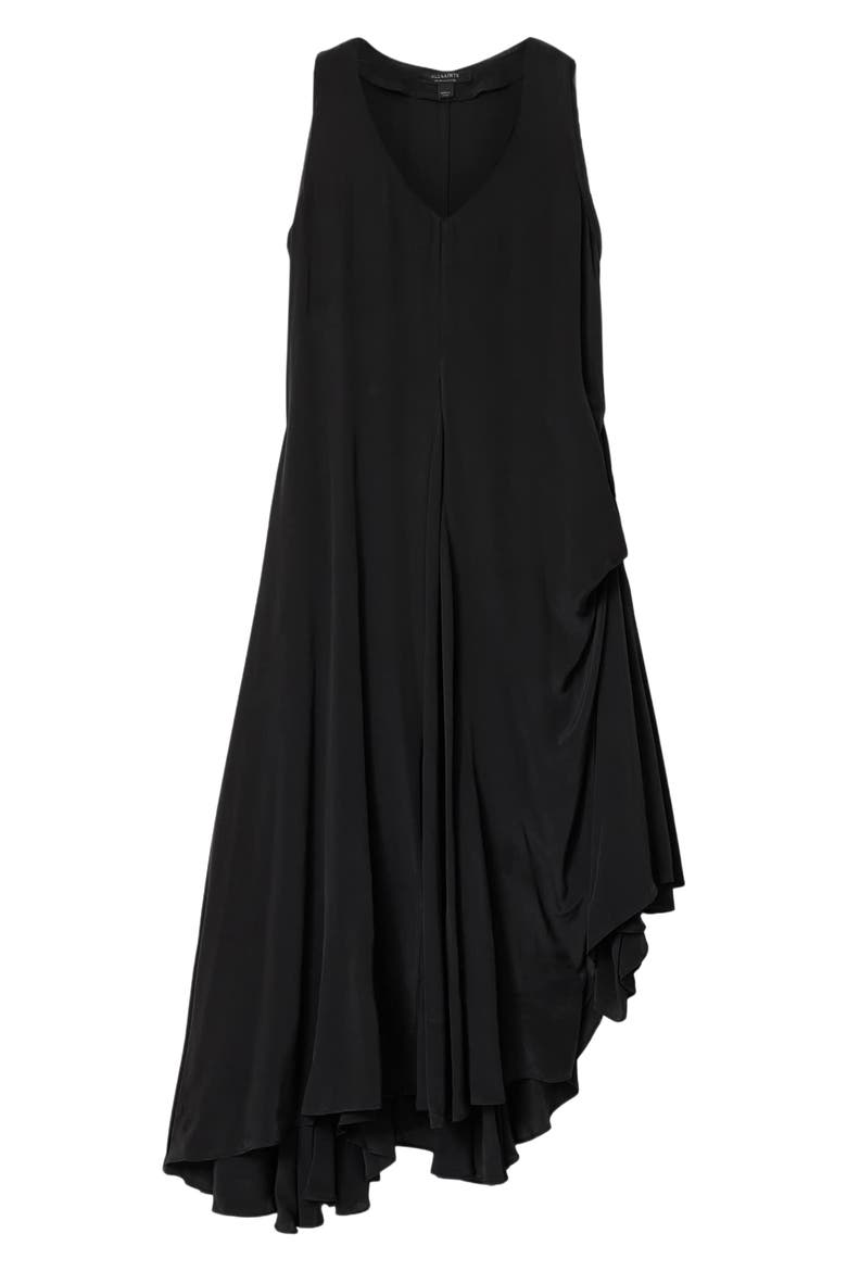 Sybil Midi Dress, Alternate, color, BLACK