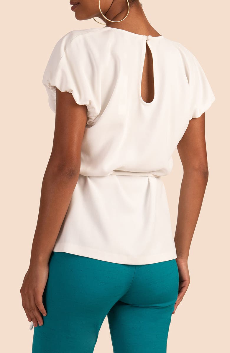 Trina Turk Erikson Tie Waist Top, Alternate, color, White Wash