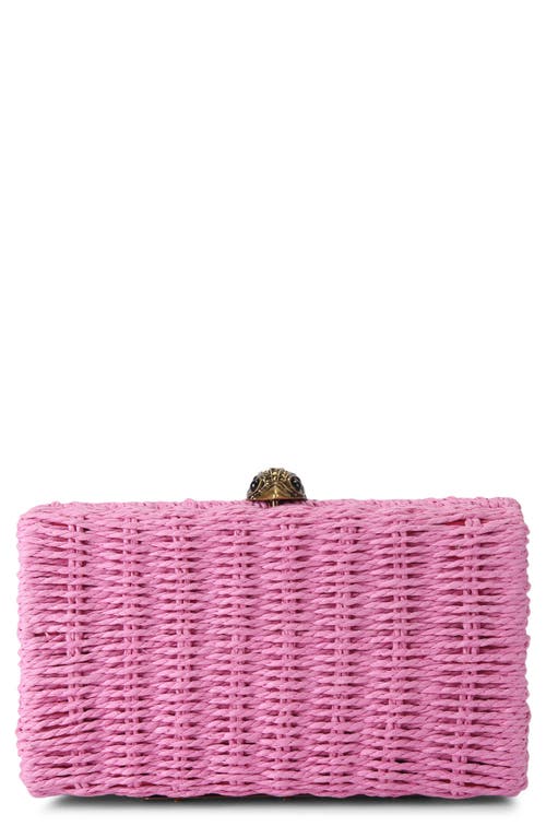 Kurt Geiger London Kensington Woven Frame Clutch In Open Pink