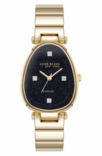 Anne Klein Diamond Dial Three Hand Quartz Bracelet Watch, 26mm x 38mm