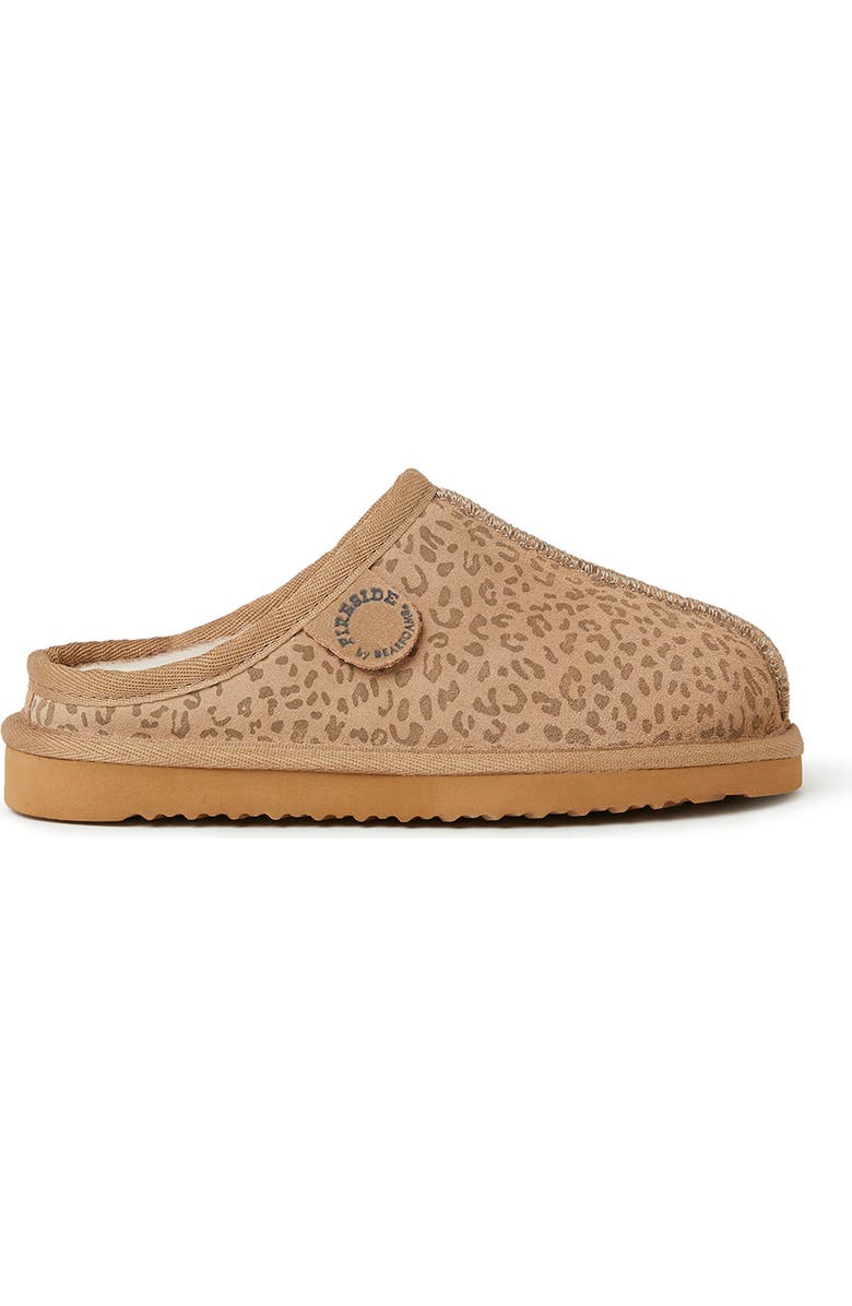 DEARFOAMS Kids' Fireside Dempsey Genuine Shearling Clog Slipper, Alternate, color, Leopard