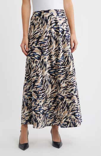 Zebra Print Bias Cut Skirt