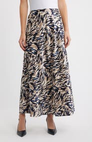 Anne Klein Zebra Print Bias Cut Skirt