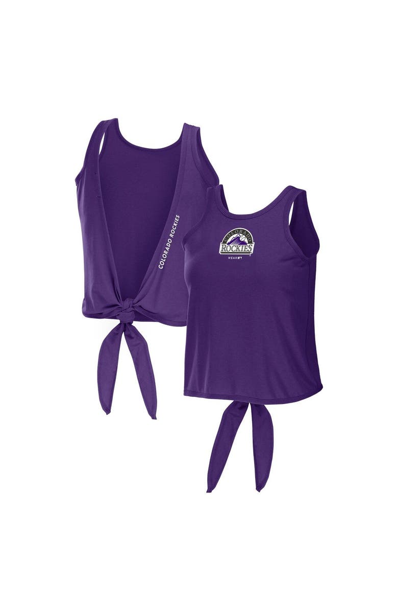 WEAR by Erin Andrews Women's WEAR by Erin Andrews Purple Colorado Rockies Open Back Twist Tie Tank Top, Main, color, 