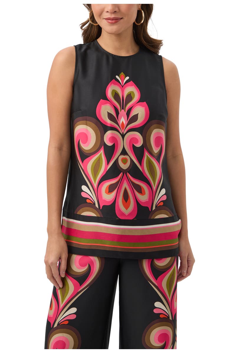 Trina Turk Malema Border Print Sleeveless Top, Alternate, color, Multi