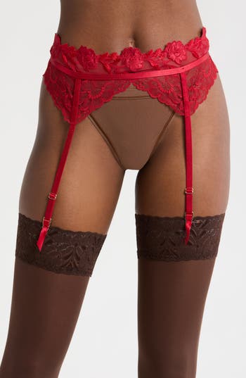 Etam Desin Garter Belt In Red