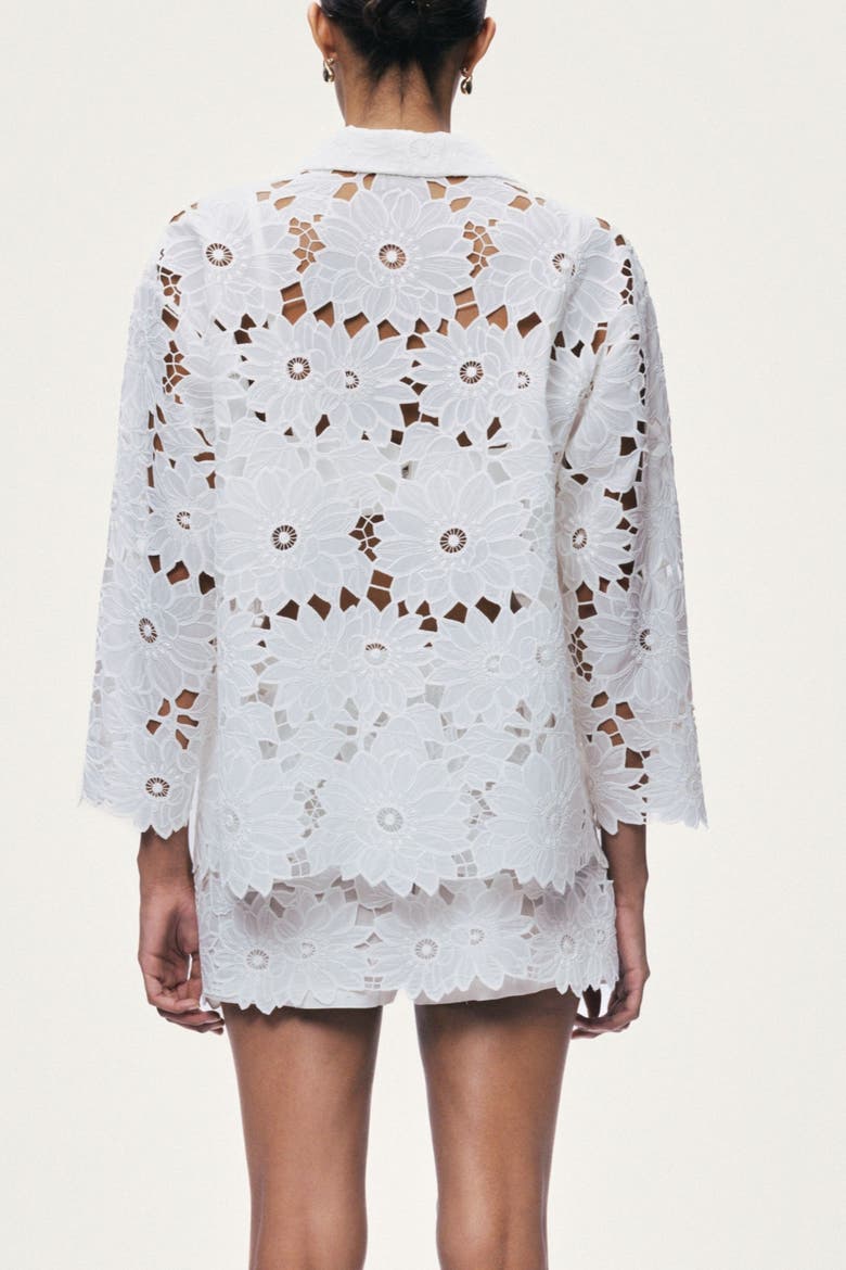 Floral Broderie Jacket, Alternate, color, Ivory