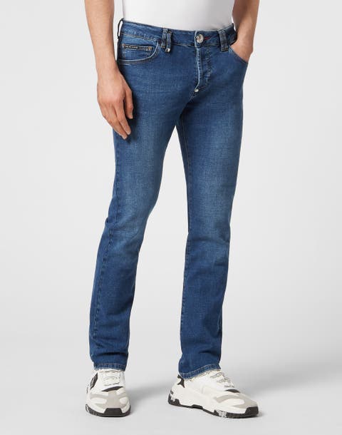 Denim Trousers Straight Cut Supreme Iconic Plein Basic Men