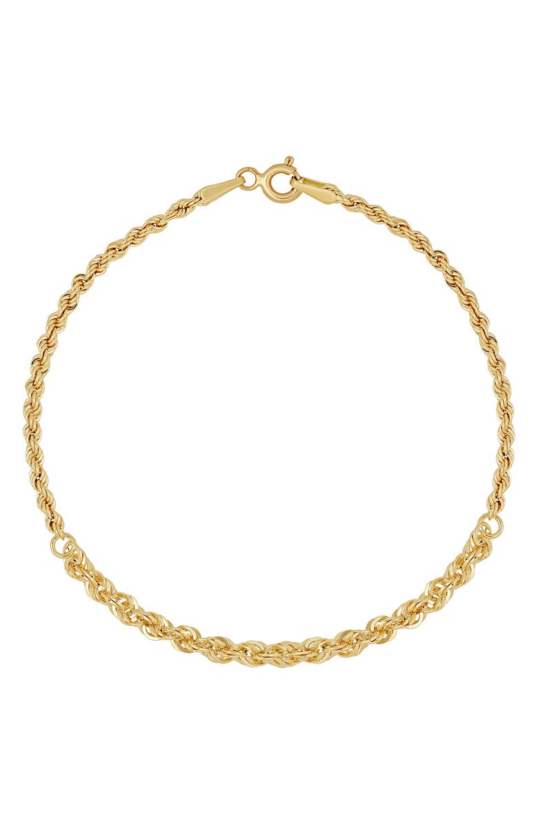 Bony Levy 14K Gold Rope Chain Bracelet, Main, color, 14Ky