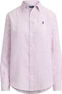 Polo Ralph Lauren Classic Fit Stripe Linen Button-Up Shirt