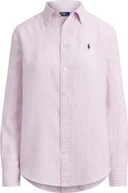 Polo Ralph Lauren Classic Fit Stripe Linen Button-Up Shirt