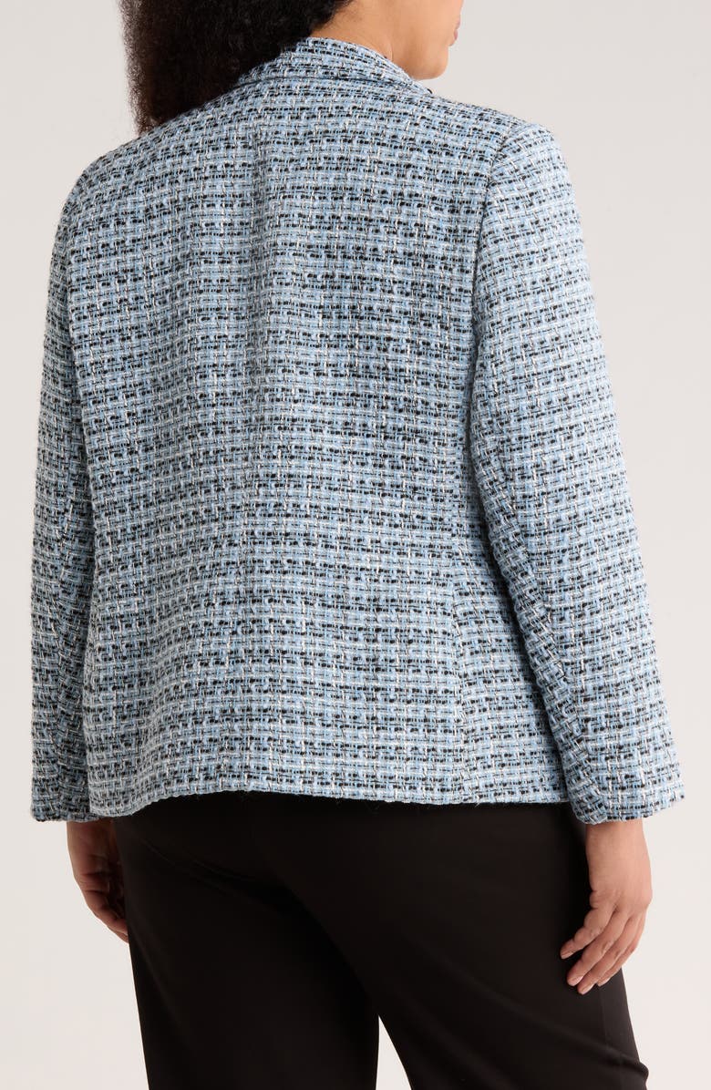 Jones New York Faux Double Breasted Tweed Jacket, Alternate, color, Light Oxford Blue Multi