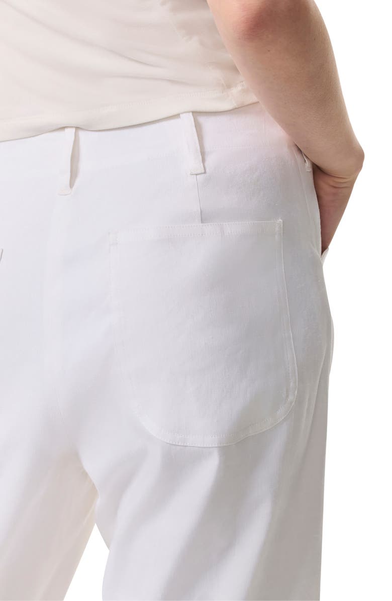 rag & bone Banks Linen Blend Crop Straight Leg Pants, Alternate, color, White