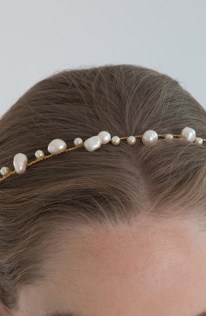 Jennifer Behr Tasha Faux Pearl Headband, Alternate, color,