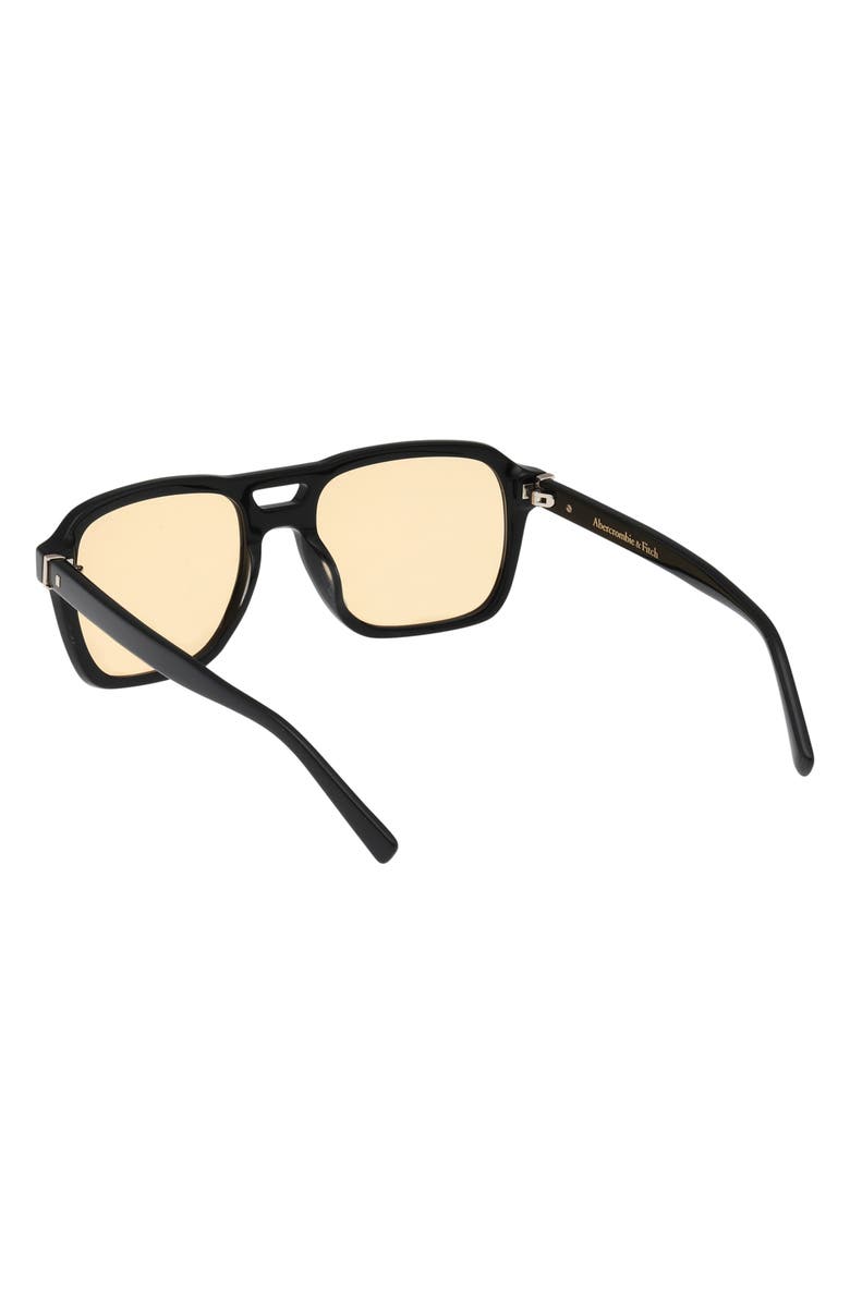ABERCROMBIE & FITCH 55mm Navigator Sunglasses, Alternate, color, Shiny Black / Brown