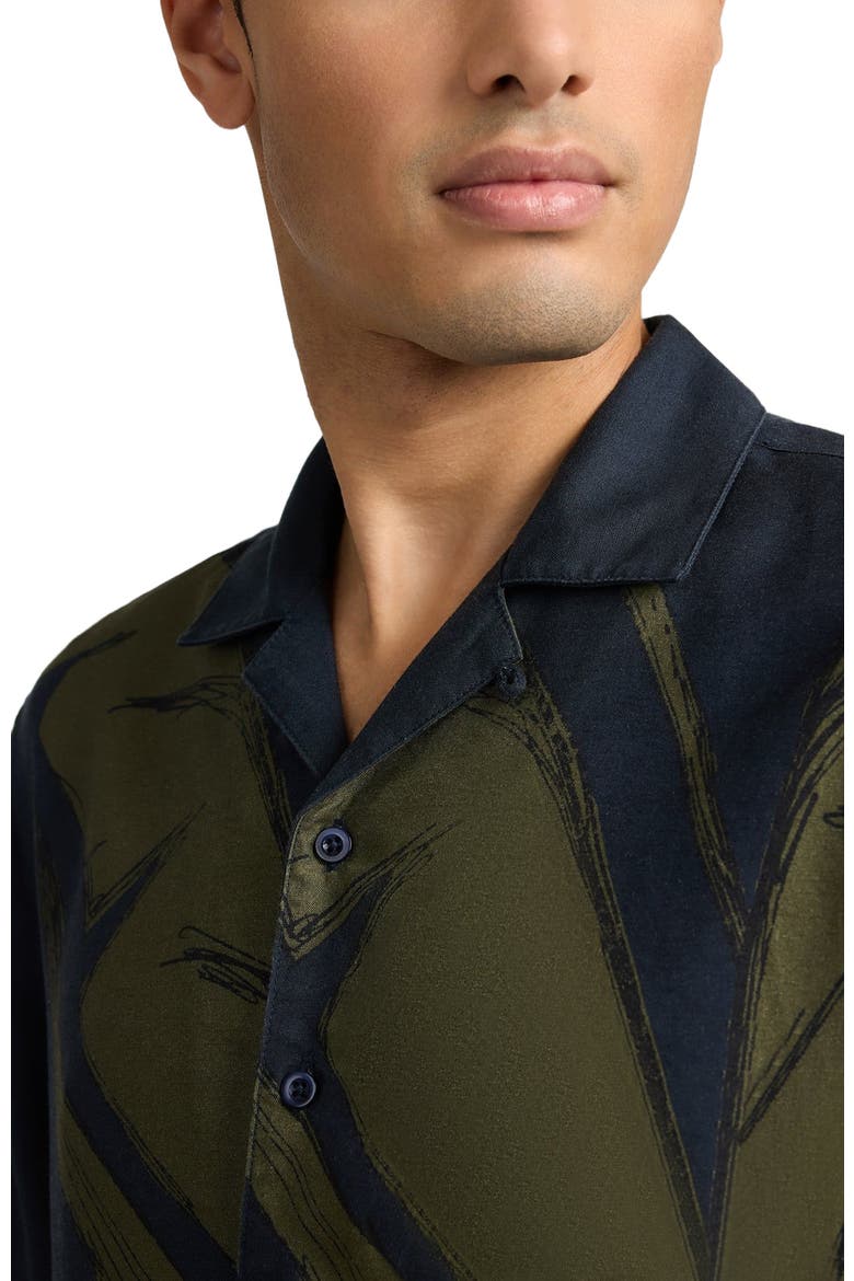 Tencel Vacation Short Sleeve Shirt, Alternate, color, DEEP NAVY MULTI