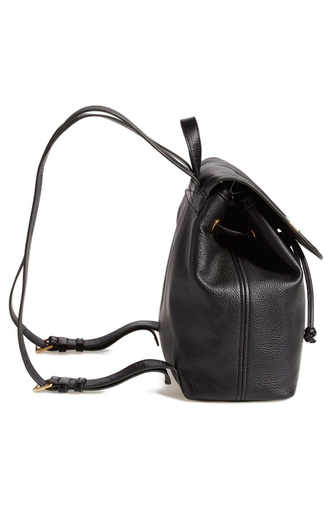 MARC BY MARC JACOBS 'Take Your Marc' Leather Backpack, Alternate, color, BLACK