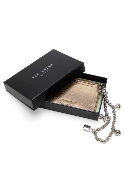 Ted Baker London Sutton Charm Leather Card Case In Brown