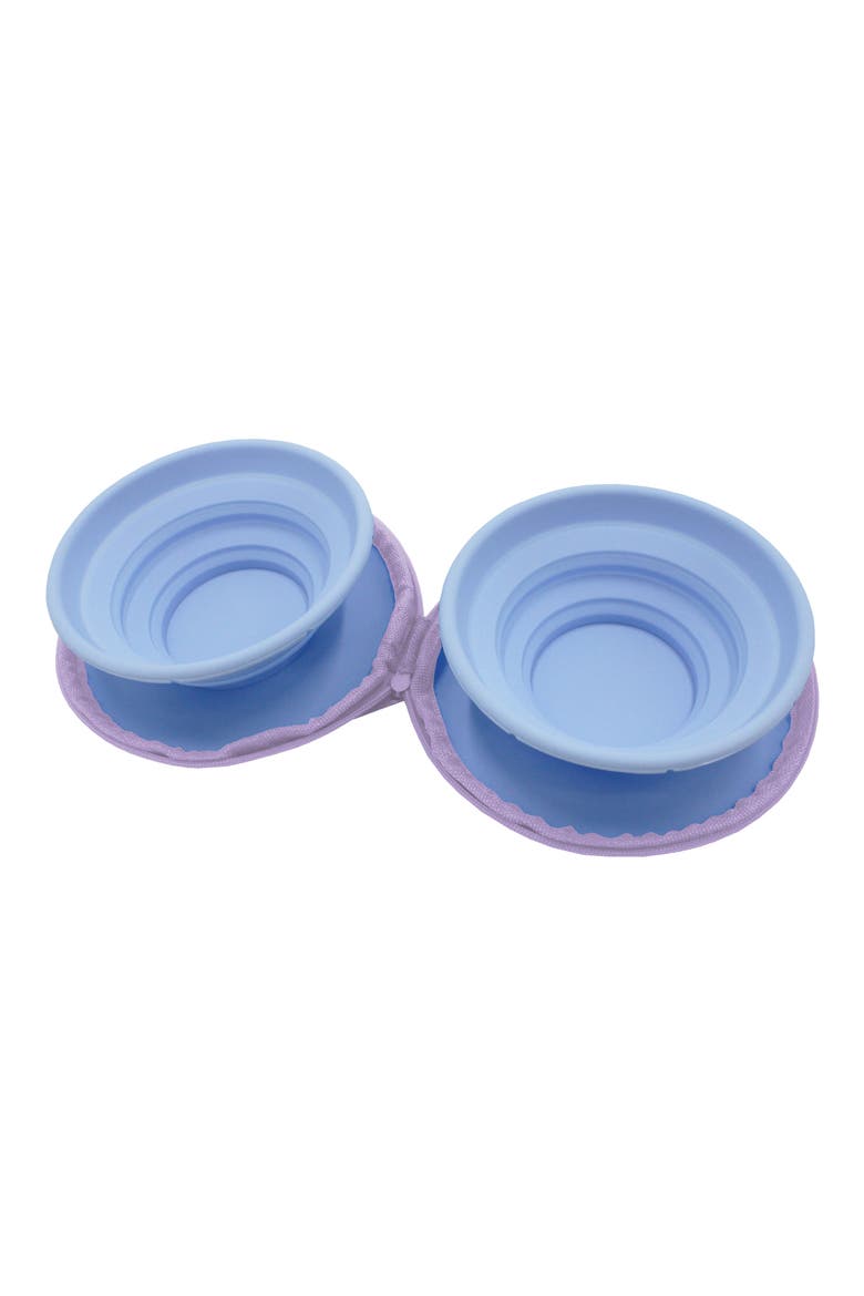Zipper Double Travel Bowl, Alternate, color, BLUE