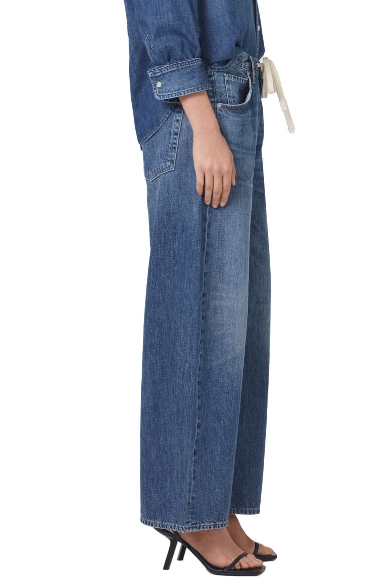 Brynn Wide Leg Organic Cotton Trouser Jeans, Alternate, color, ATLANTIS