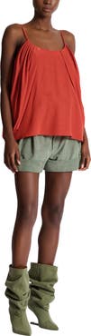 Balmain Draped silk crepe top