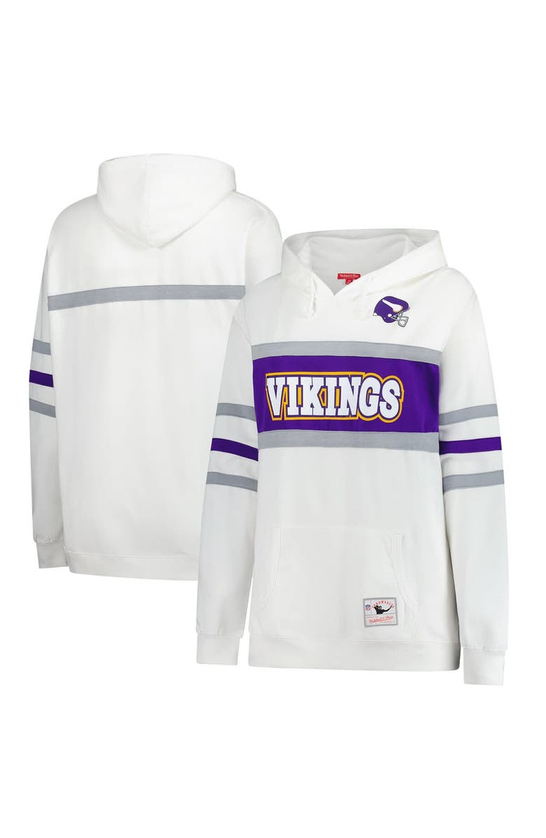 Mitchell & Ness Women's Mitchell & Ness White Minnesota Vikings Plus Size Head Coach Throwback Pullover Hoodie, Main, color, White
