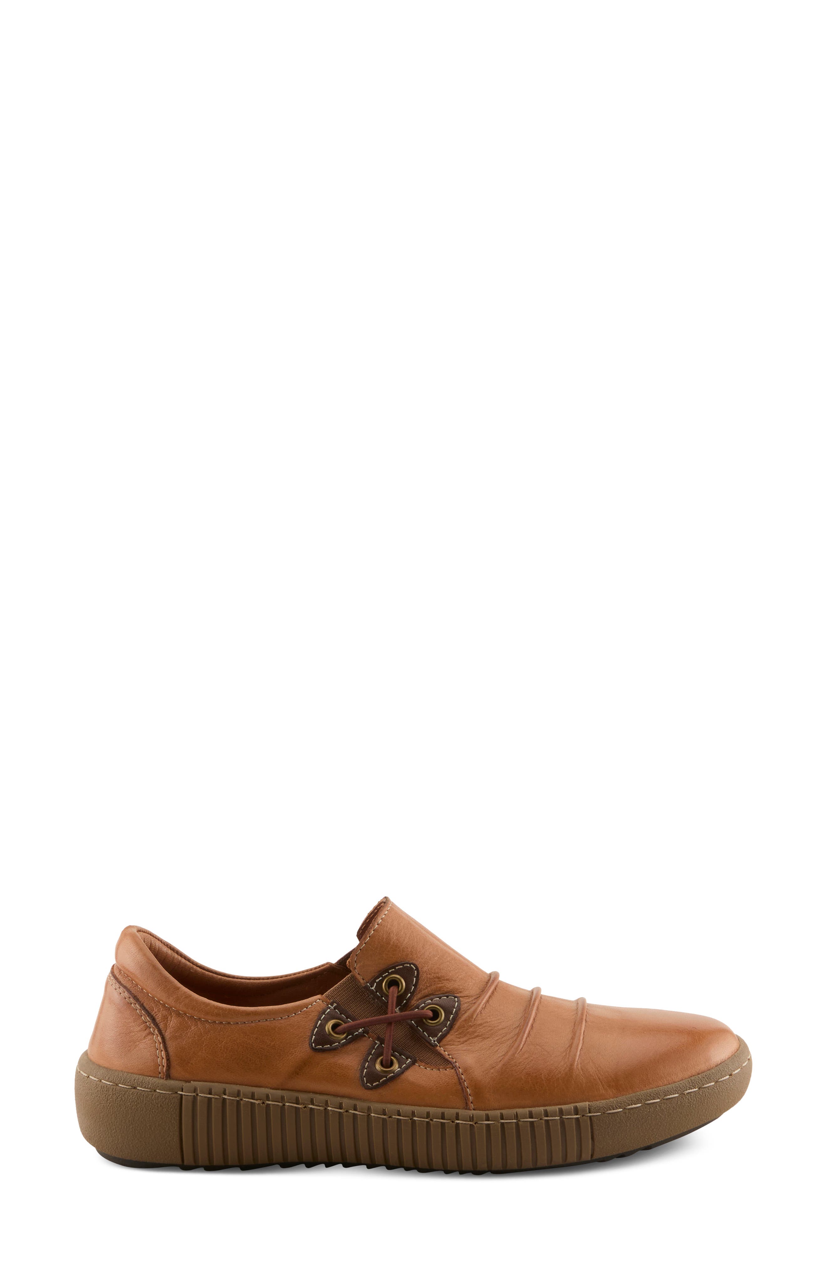 Tavi Leather Slip On Sneaker, Alternate, color, CAMEL