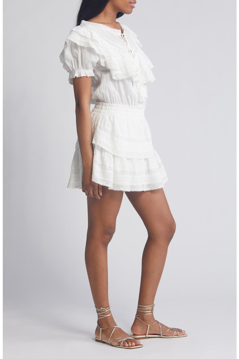 Liv Lace & Ruffle Minidress, Alternate, color, ANTIQUE WHITE