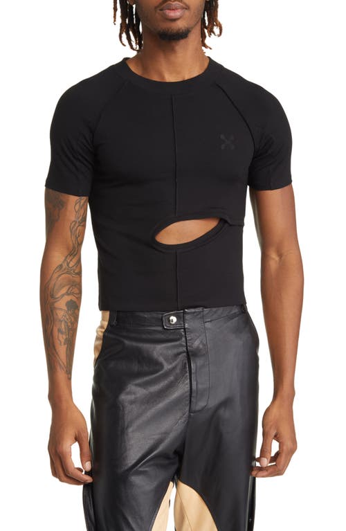 Shop Head Of State Gender Inclusive Diamond Front Cutout T-shirt In Black