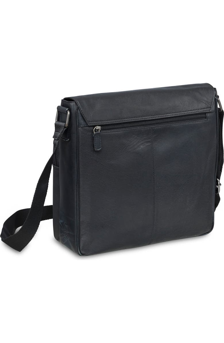 Mancini Leather Laptop Messenger Bag, Alternate, color, Black