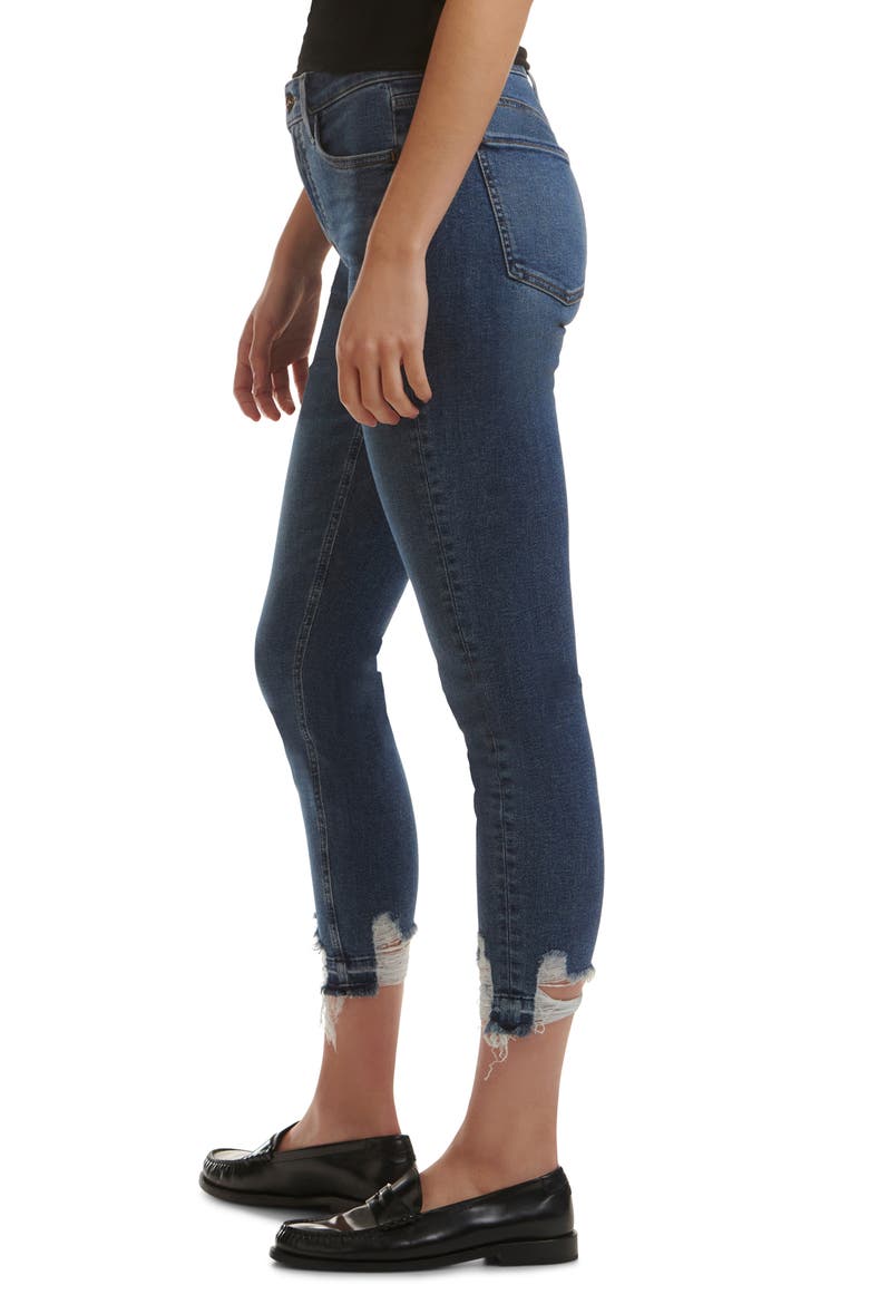 Frayed Release Hem Mid Rise Ankle Skinny Jeans, Alternate, color, BRYNN