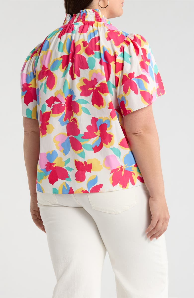 SUGARLIPS Yani Floral Smocked Top, Alternate, color, Fuchsia-Multi