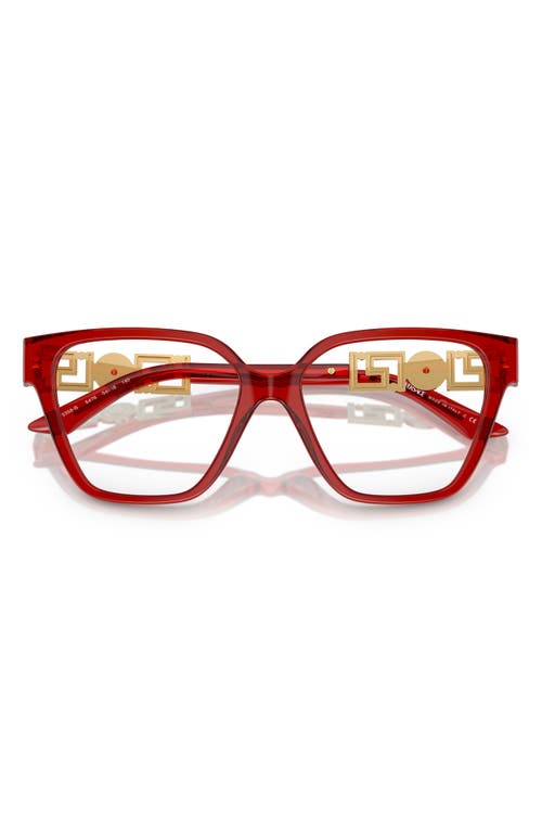Versace 54mm Cat Eye Optical Glasses In Transparent Red