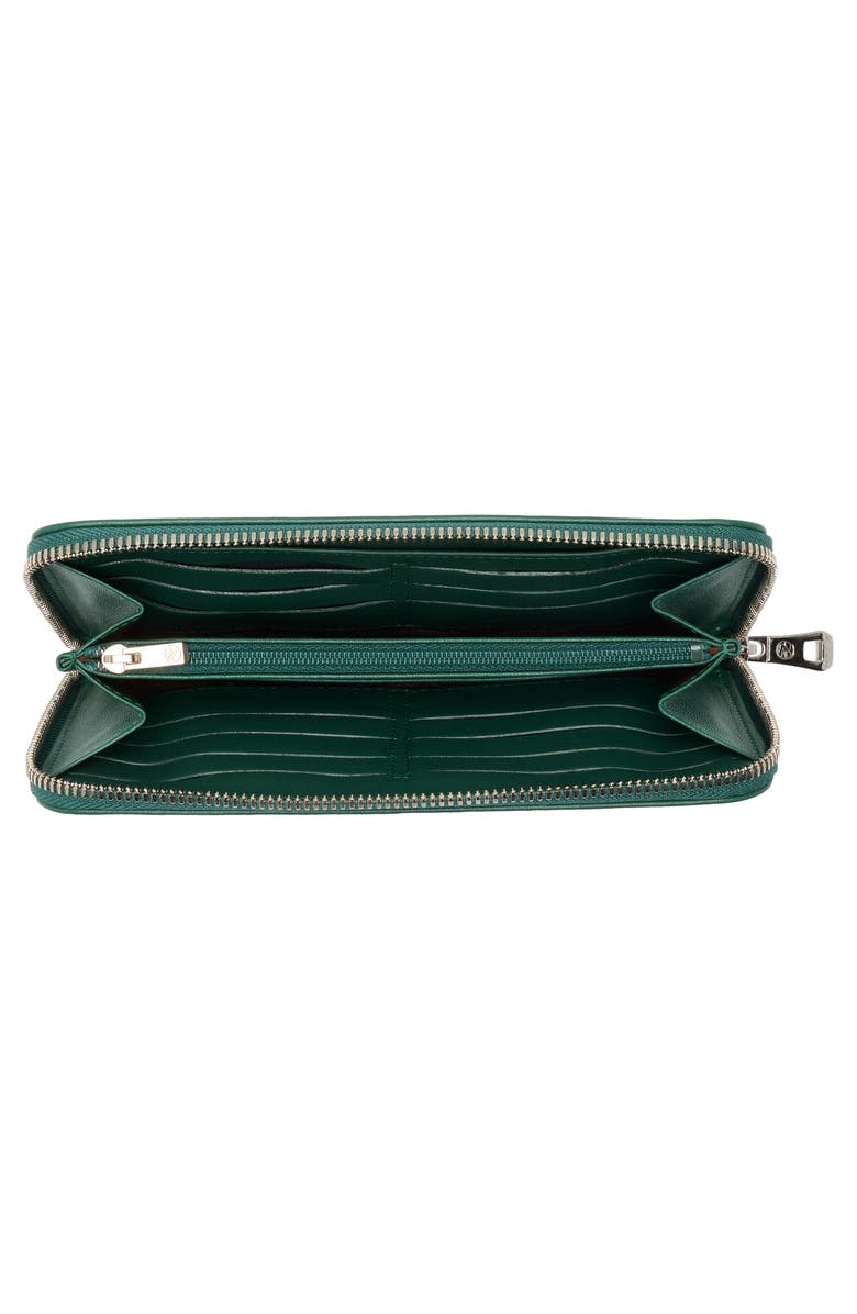 Longchamp Le Pilage Cuir Zip Wallet, Alternate, color, Emerald Green