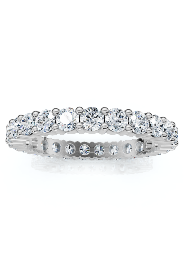 1 1/2 Ct Diamond Eternity Ring Women's Stackable 14k Gold Band Lab Grown, Alternate, color, 14k White Gold