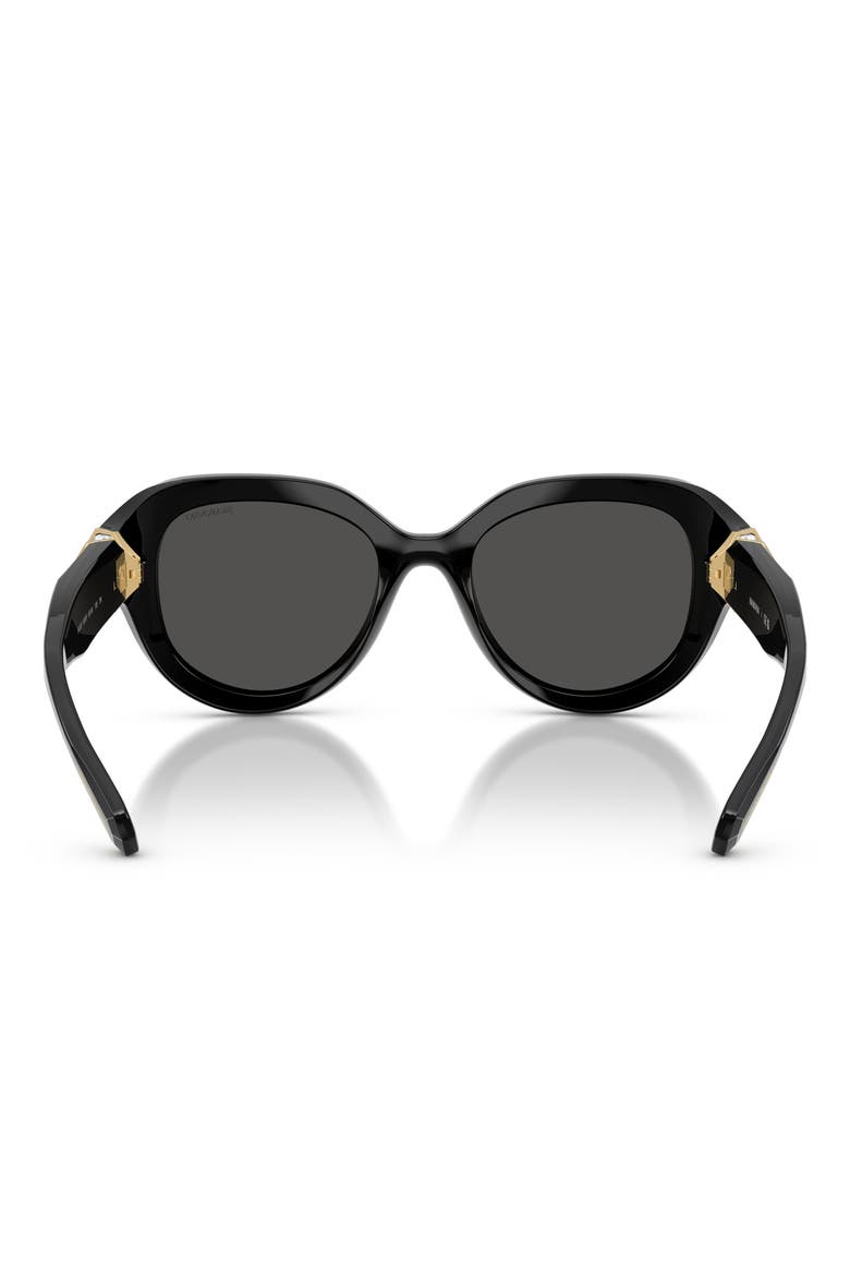 50mm Small Round Sunglasses, Alternate, color, BLACK / DARK GREY