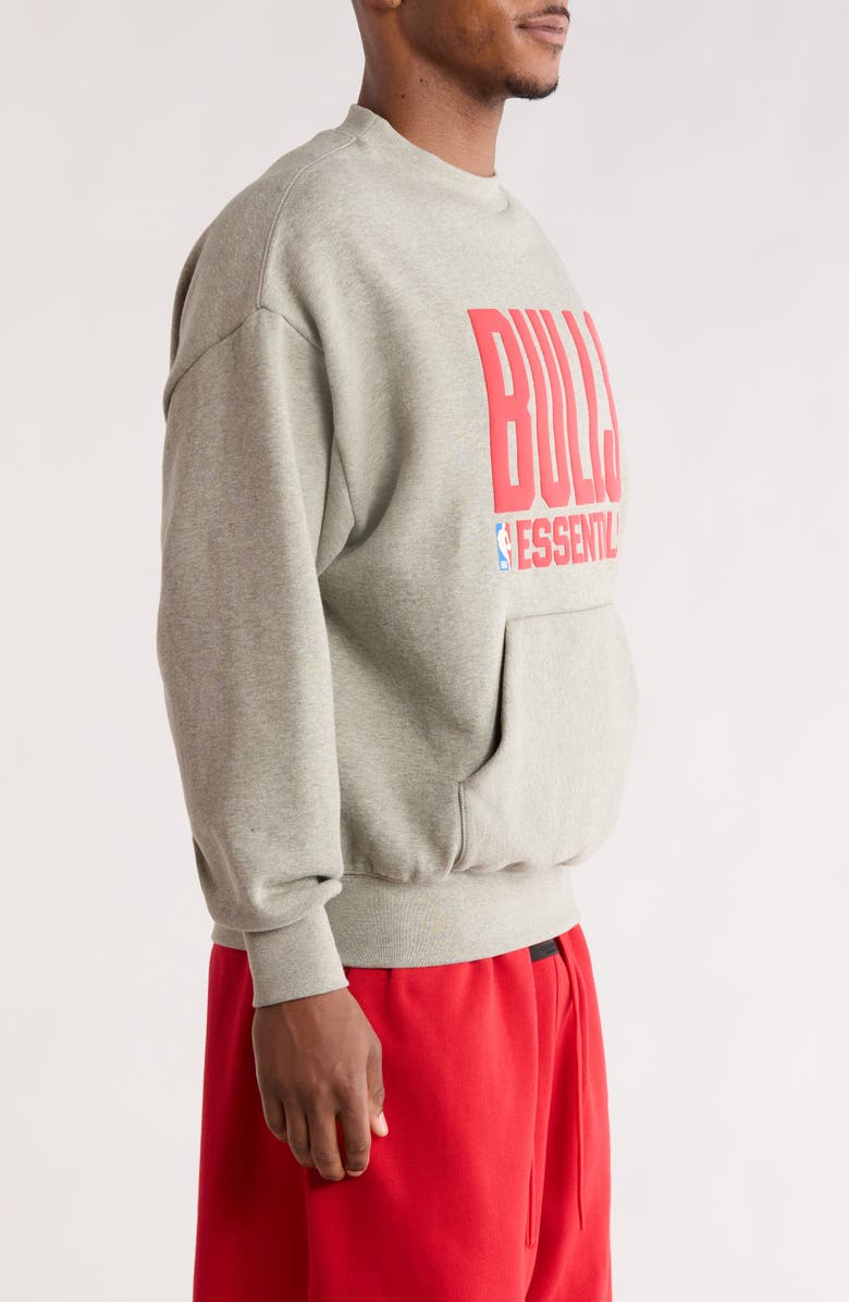 Fear of God Essentials x NBA Chicago Bulls Sweatshirt, Alternate, color, Concrete Heather