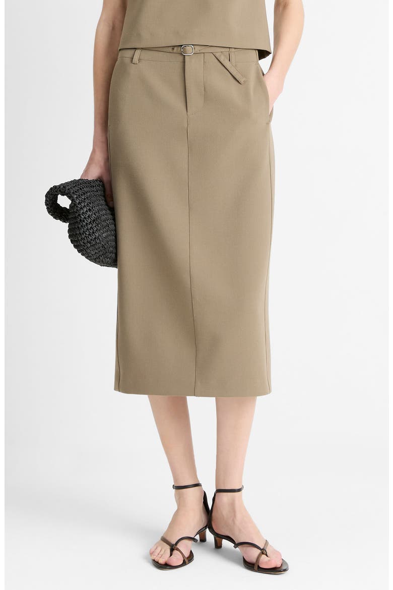 Belted Pencil Skirt, Main, color, OAK MOSS