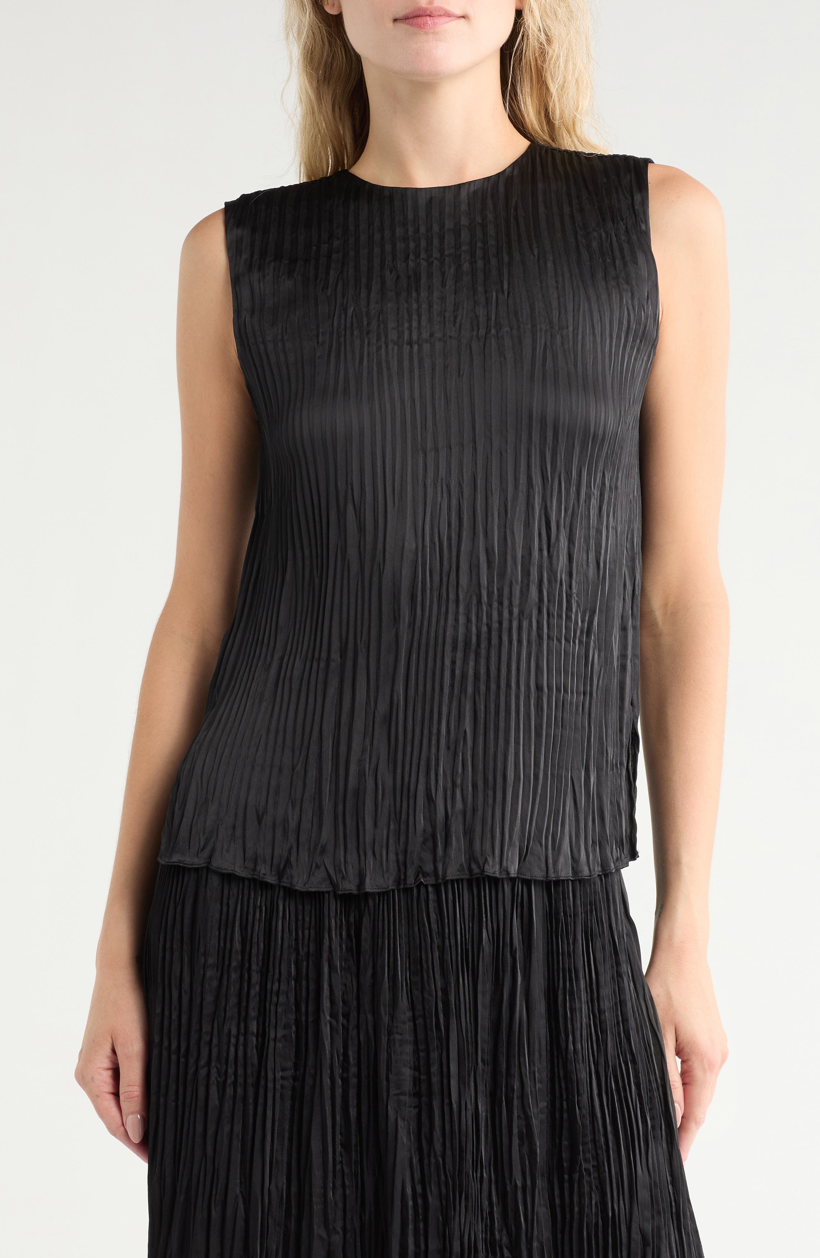 Vince Crushed Satin Shell