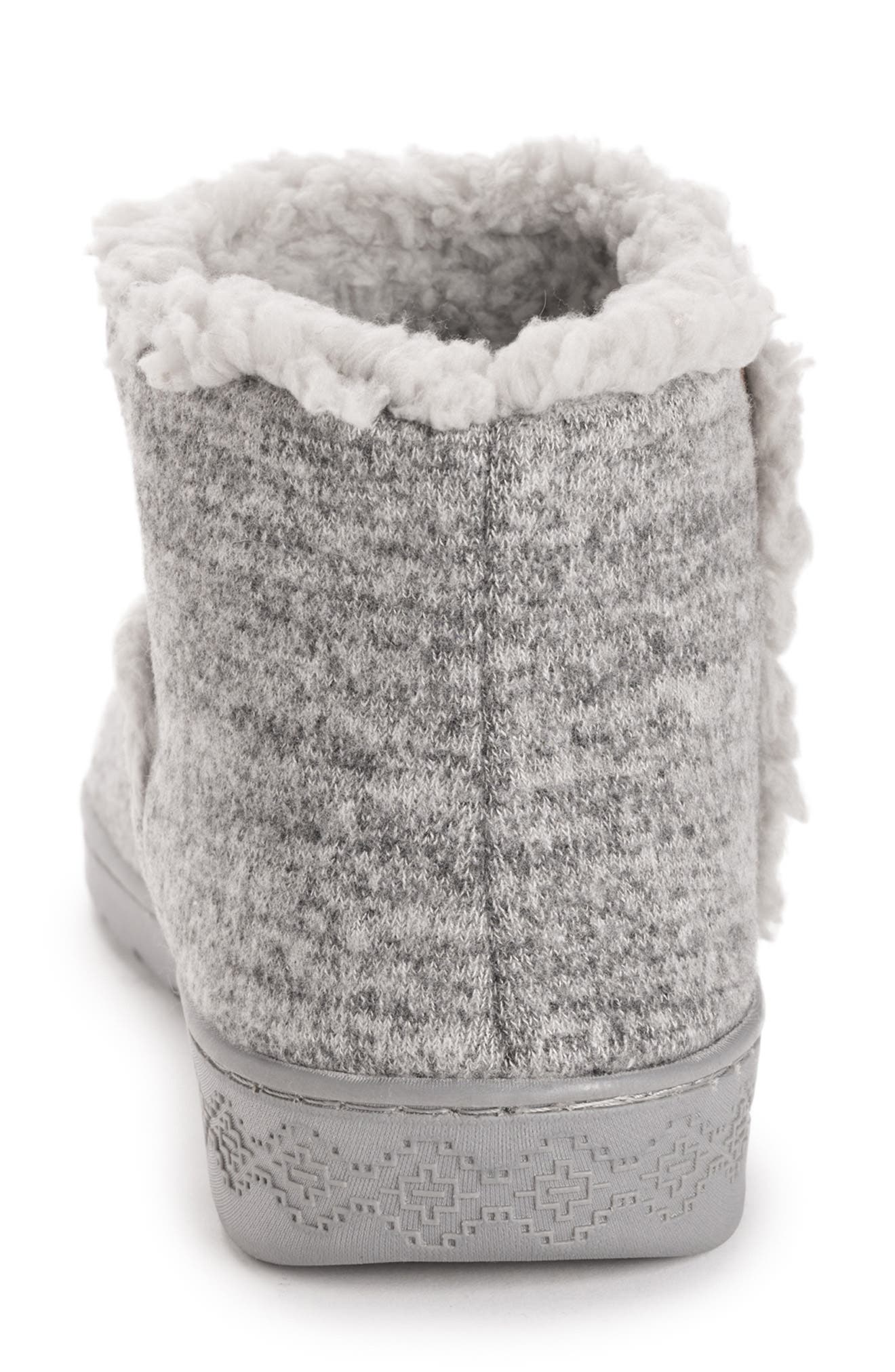 MUK LUKS Aubree Faux Shearling Bootie Slipper, Alternate, color, Sweatshirt Heather Grey